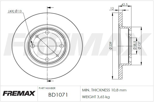 FREMAX stabdžių diskas BD-1071