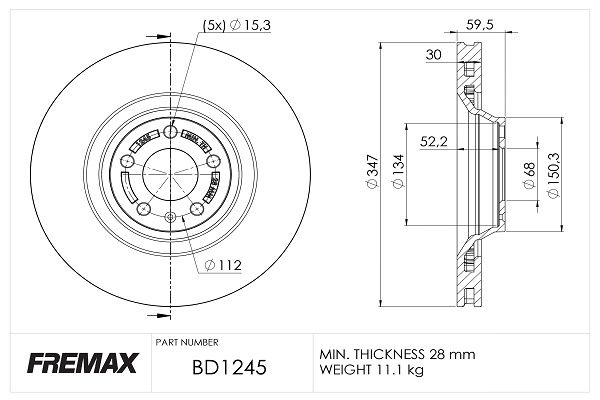 FREMAX stabdžių diskas BD-1245