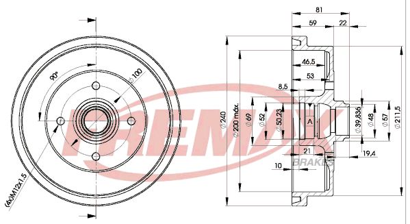 FREMAX Тормозной барабан BD-1512