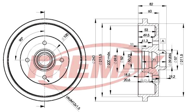 FREMAX stabdžių būgnas BD-1516