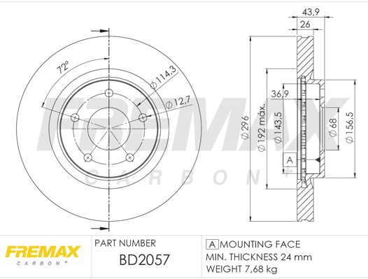 FREMAX stabdžių diskas BD-2057