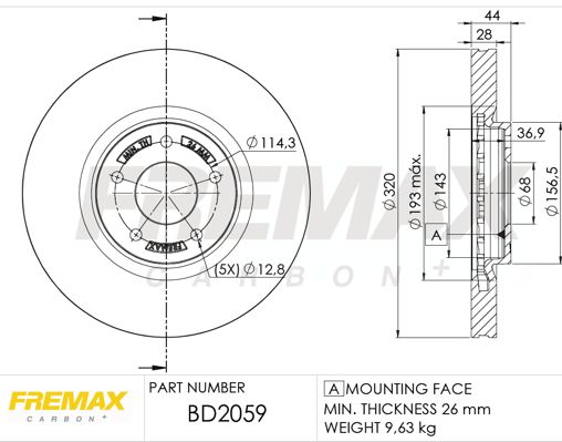 FREMAX stabdžių diskas BD-2059