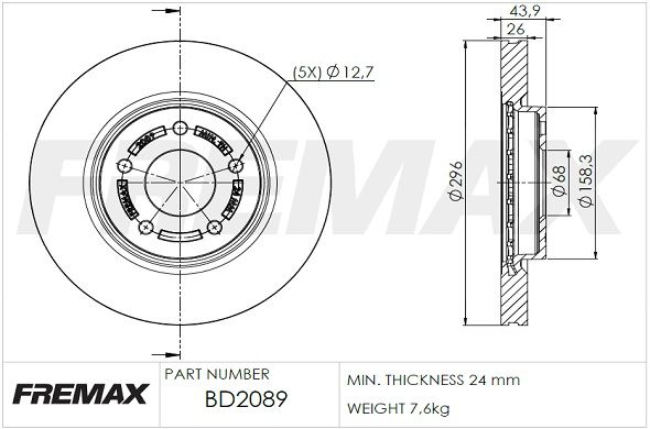 FREMAX Тормозной диск BD-2089