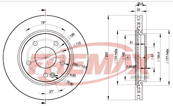 FREMAX stabdžių diskas BD-2112