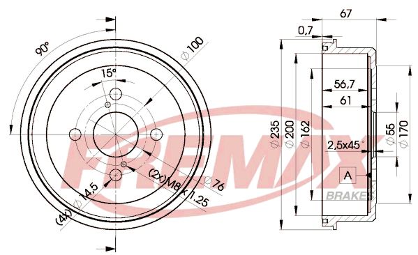 FREMAX Тормозной барабан BD-2252