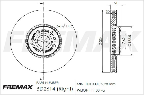 FREMAX stabdžių diskas BD-2614