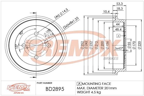 FREMAX Тормозной барабан BD-2895