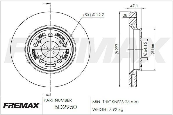 FREMAX Тормозной диск BD-2950
