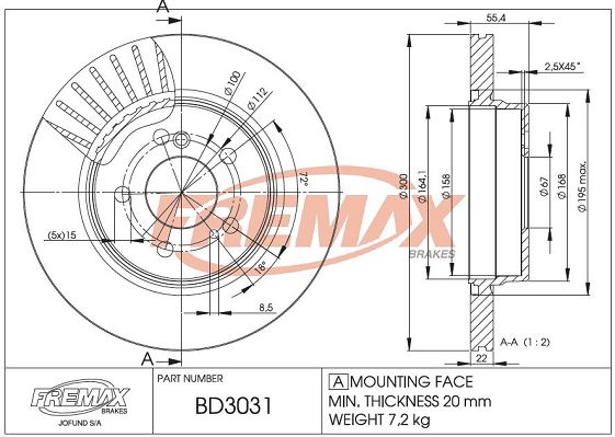 FREMAX stabdžių diskas BD-3031