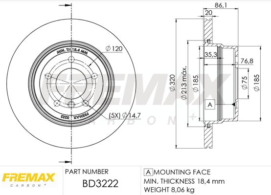 FREMAX stabdžių diskas BD-3222