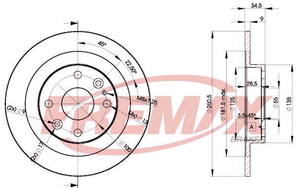 FREMAX Тормозной диск BD-3257