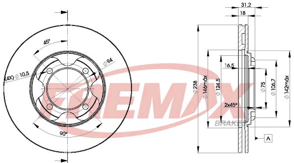 FREMAX Тормозной диск BD-3261