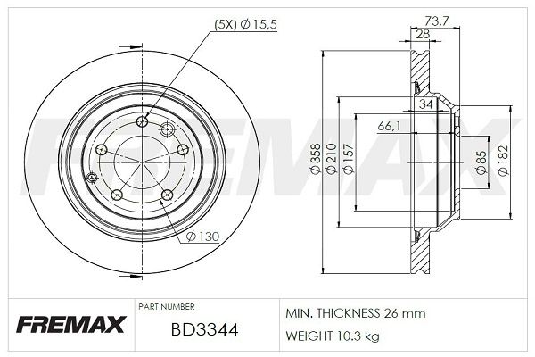 FREMAX stabdžių diskas BD-3344