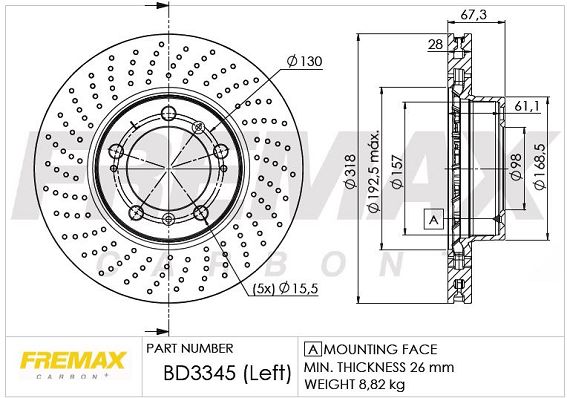 FREMAX stabdžių diskas BD-3345