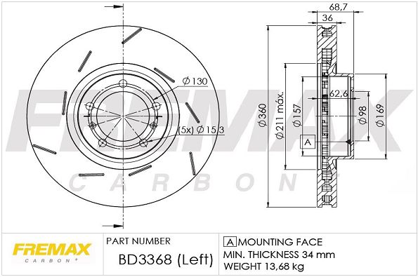 FREMAX stabdžių diskas BD-3368