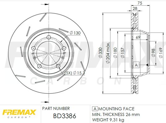 FREMAX Тормозной диск BD-3386