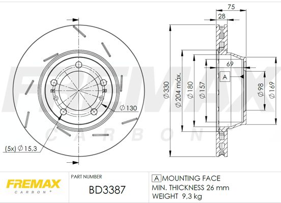 FREMAX stabdžių diskas BD-3387