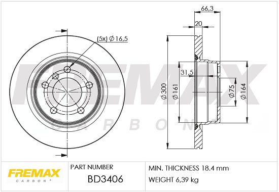 FREMAX stabdžių diskas BD-3406