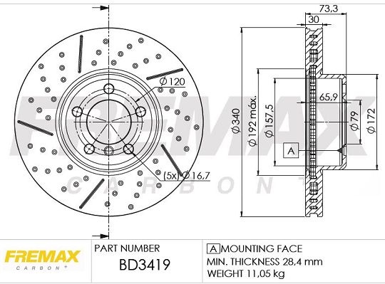 FREMAX stabdžių diskas BD-3419