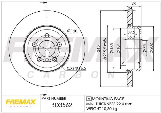 FREMAX stabdžių diskas BD-3562