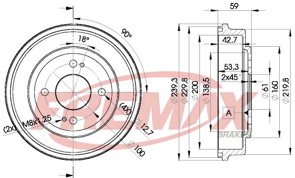 FREMAX Тормозной барабан BD-3901