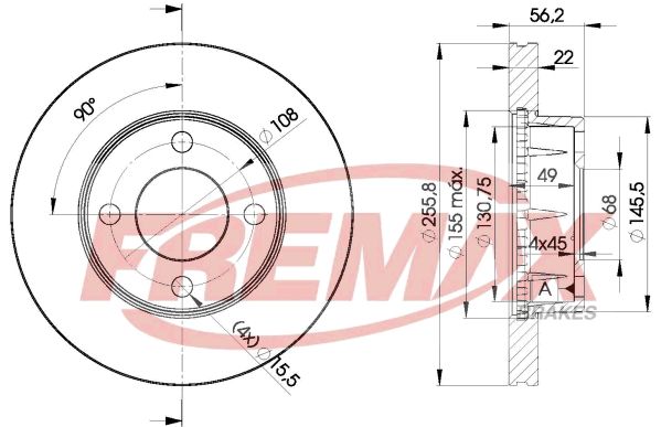 FREMAX Тормозной диск BD-4013