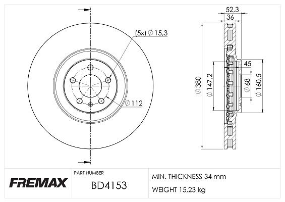 FREMAX stabdžių diskas BD-4153
