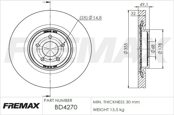 FREMAX stabdžių diskas BD-4270