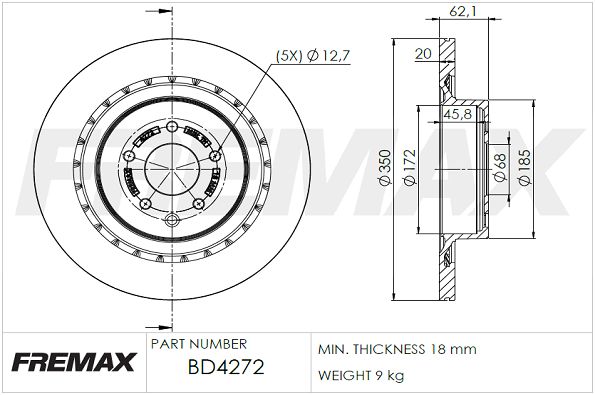FREMAX stabdžių diskas BD-4272