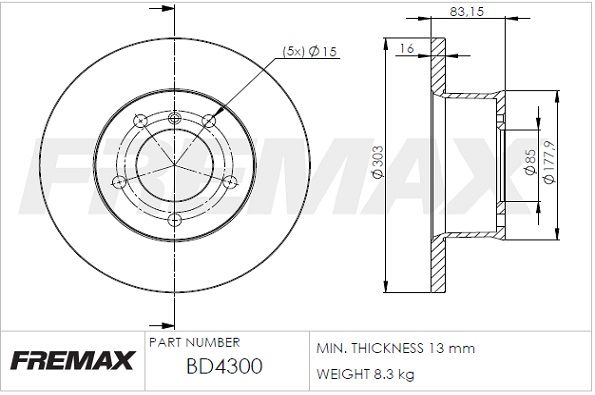 FREMAX Тормозной диск BD-4300