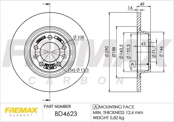 FREMAX Тормозной диск BD-4623