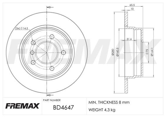 FREMAX stabdžių diskas BD-4647