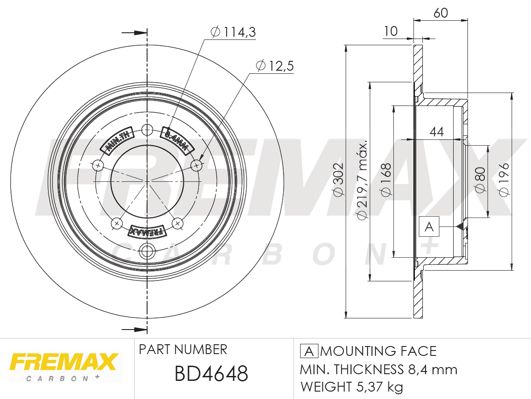 FREMAX Тормозной диск BD-4648