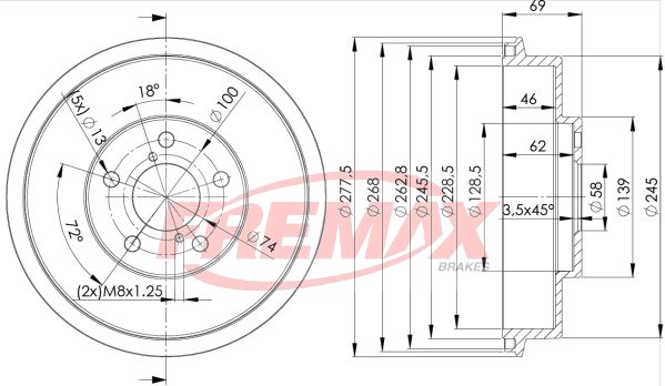 FREMAX Тормозной барабан BD-4703