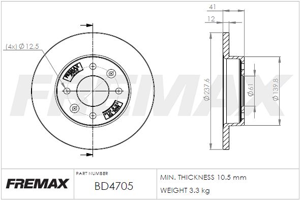 FREMAX stabdžių diskas BD-4705