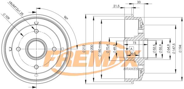 FREMAX Тормозной барабан BD-4725