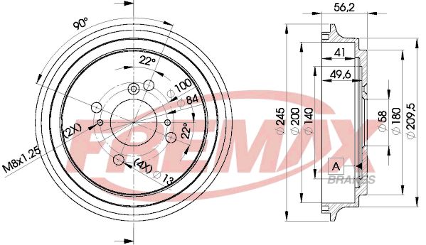 FREMAX Тормозной барабан BD-4810