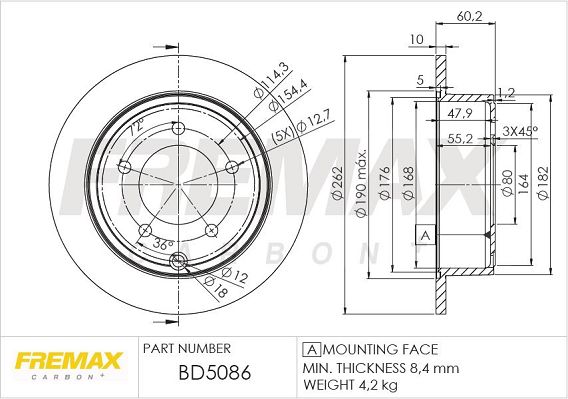 FREMAX stabdžių diskas BD-5086