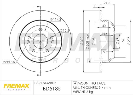 FREMAX Тормозной диск BD-5185