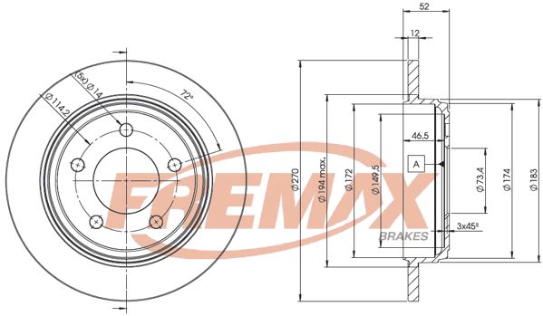 FREMAX Тормозной диск BD-5356