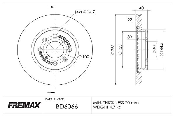 FREMAX stabdžių diskas BD-6066