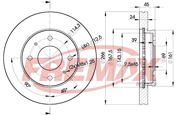 FREMAX Тормозной диск BD-6080