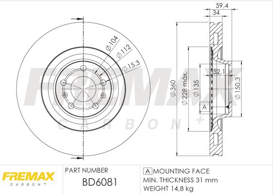 FREMAX stabdžių diskas BD-6081