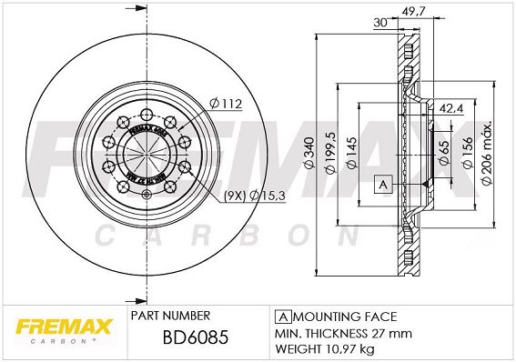 FREMAX Тормозной диск BD-6085