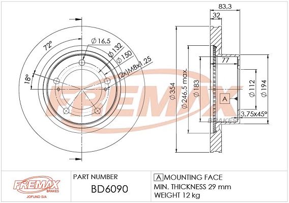 FREMAX stabdžių diskas BD-6090