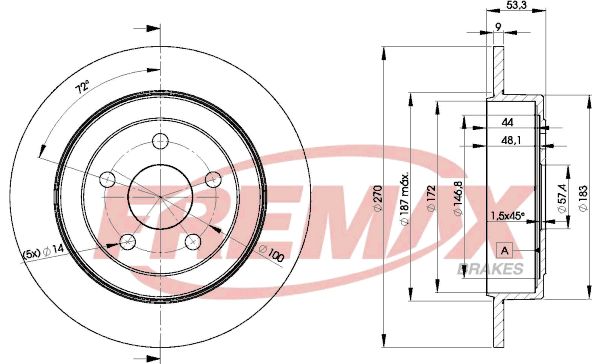 FREMAX Тормозной диск BD-6433