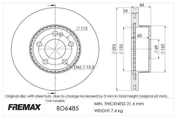 FREMAX Тормозной диск BD-6485