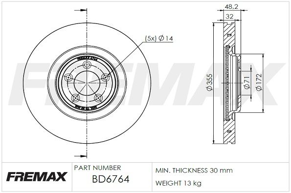 FREMAX stabdžių diskas BD-6764