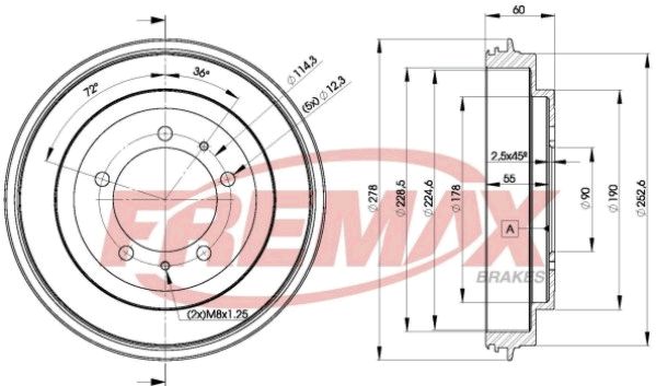 FREMAX Тормозной барабан BD-7040