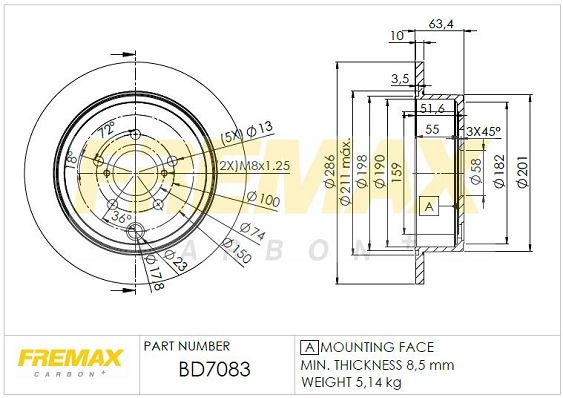 FREMAX stabdžių diskas BD-7083